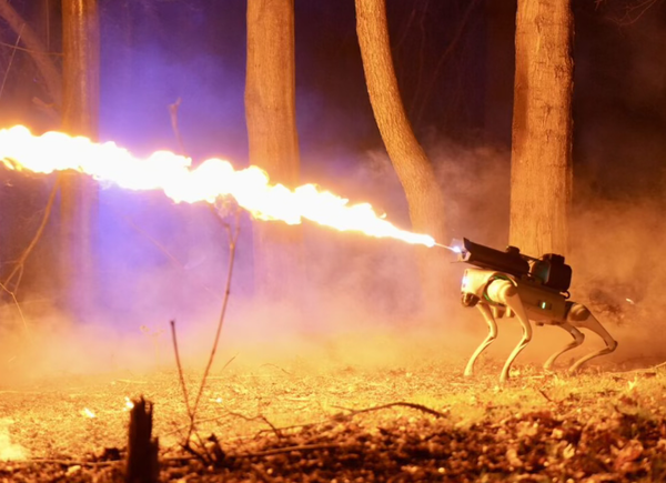 美国公司开售火焰喷射机器狗 售价约6.8万 居然合法？